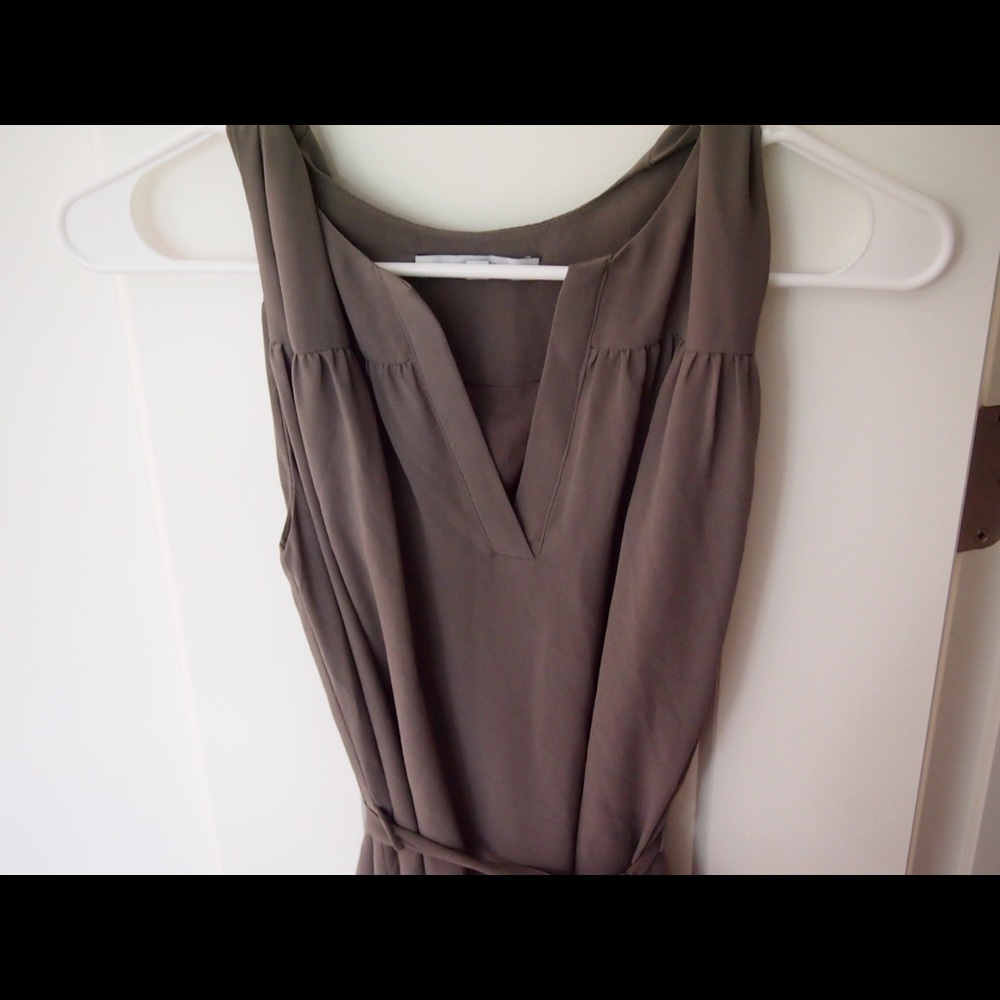 Trendy Grey Dress with Tie Belt by Naked Zebra